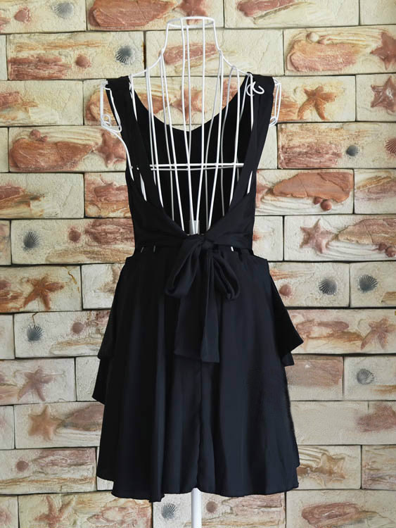 Black Double Strap Mini Dress on Luulla
