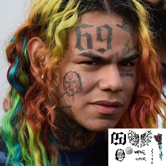 Ship From Ny Tekashi69 Temporary Face Tattoos Rapper Tattoos On Luulla