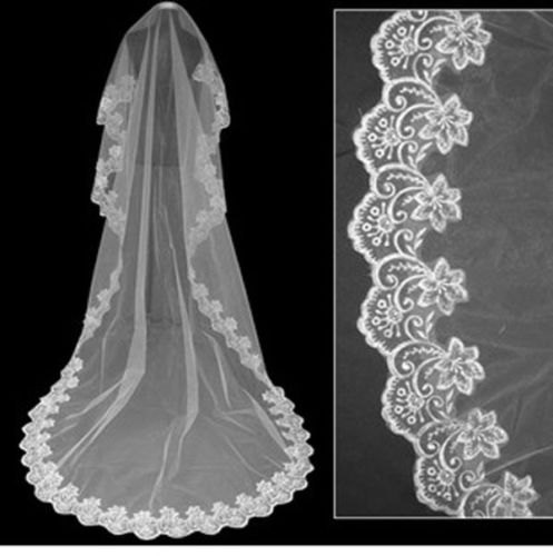 off white wedding veil